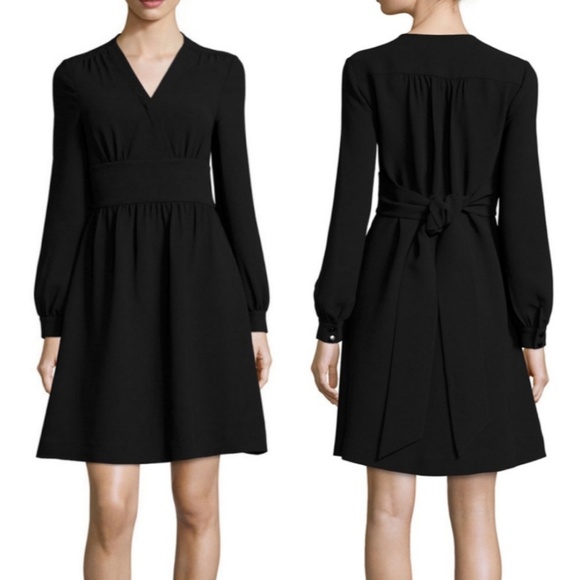 kate spade Dresses & Skirts - Kate Spade Black Long Sleeve Tie Waist Dress Med